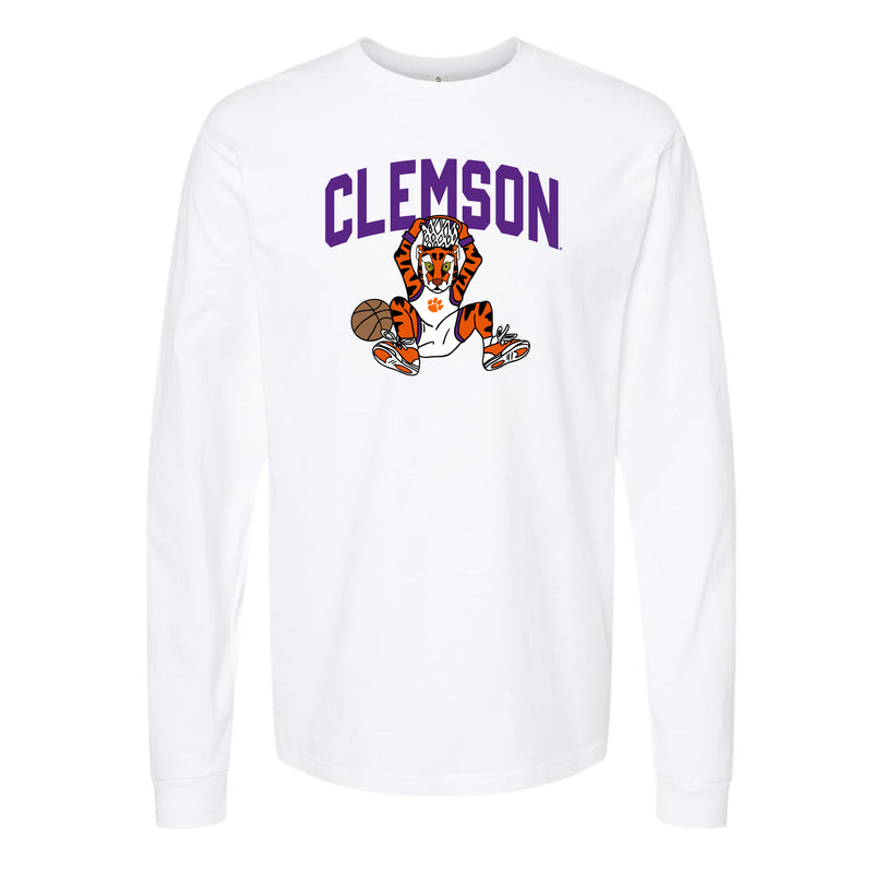 The Clemson Basketball Tiger| White Long Sleeve