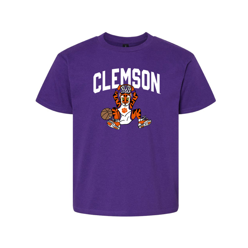 The Clemson Basketball Tiger| Purple Youth Tee