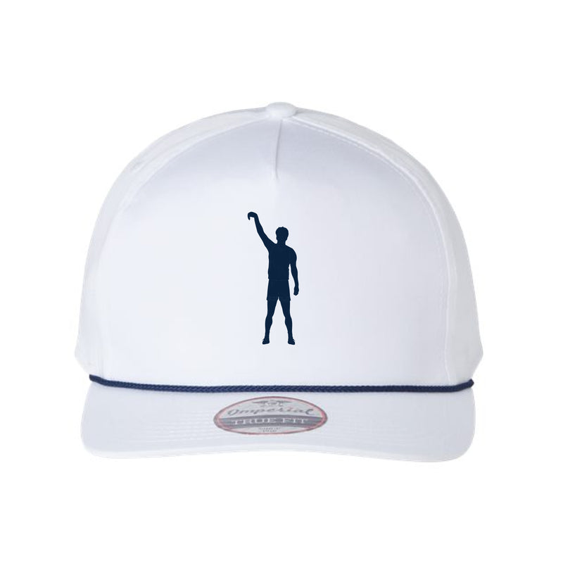 The Dylan Silhouette | Embroidered White/Navy Cap