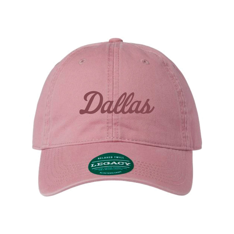 The Dallas Script Logo Embroidered | Dusty Rose Legacy Dad Hat