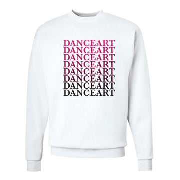 The Danceart Repeat | Adult White Crewneck Sweatshirt