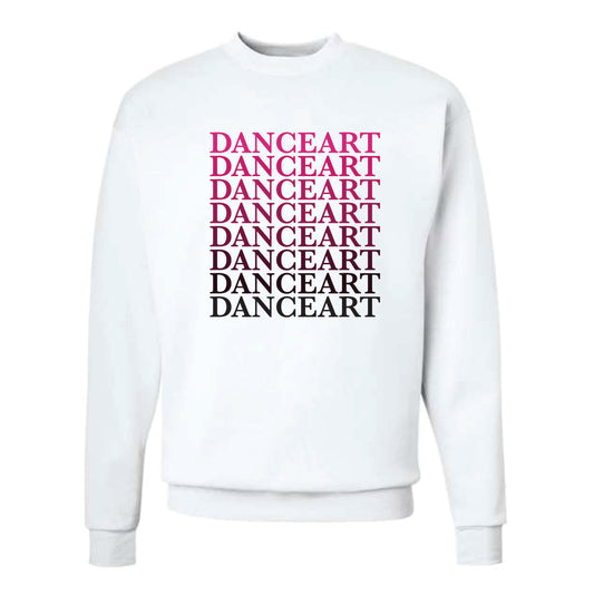 The Danceart Repeat | Adult White Crewneck Sweatshirt