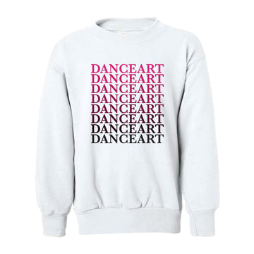 The Danceart Repeat | Youth White Crewneck Sweatshirt