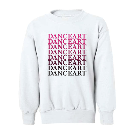 The Danceart Repeat | Youth White Crewneck Sweatshirt