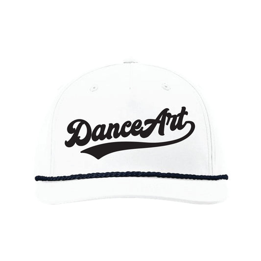 The Danceart Vintage Script Puff | Light White/Black Richardson Hat