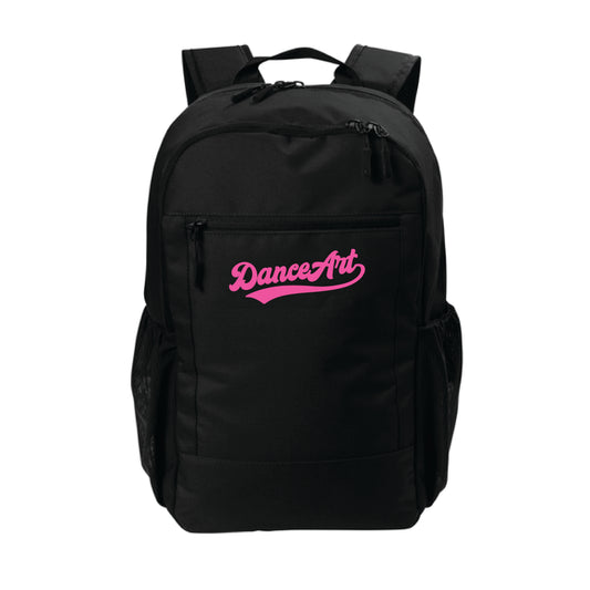 The Danceart Vintage Script  | Embroidered Black Backpack