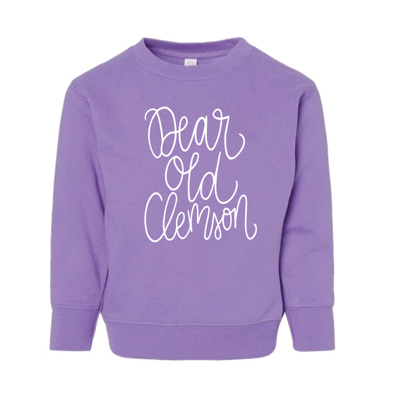 The Dear Ole Clemson Script | Toddler Lavender Sweatshirt