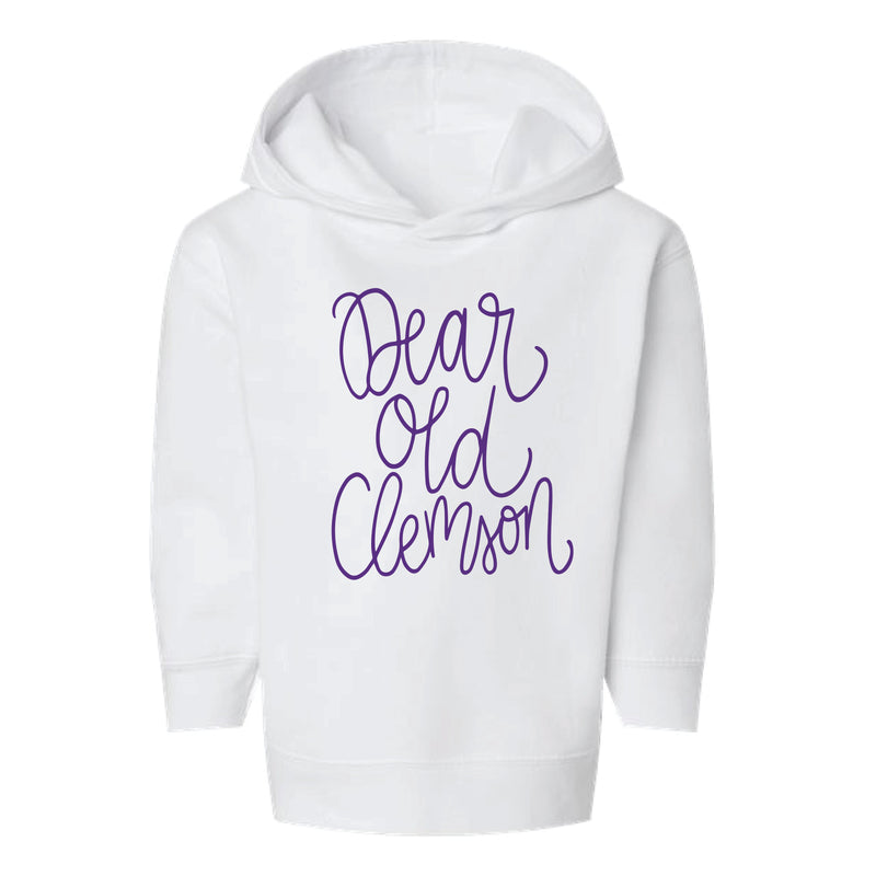 The Dear Ole Clemson Script | Toddler White Hoodie