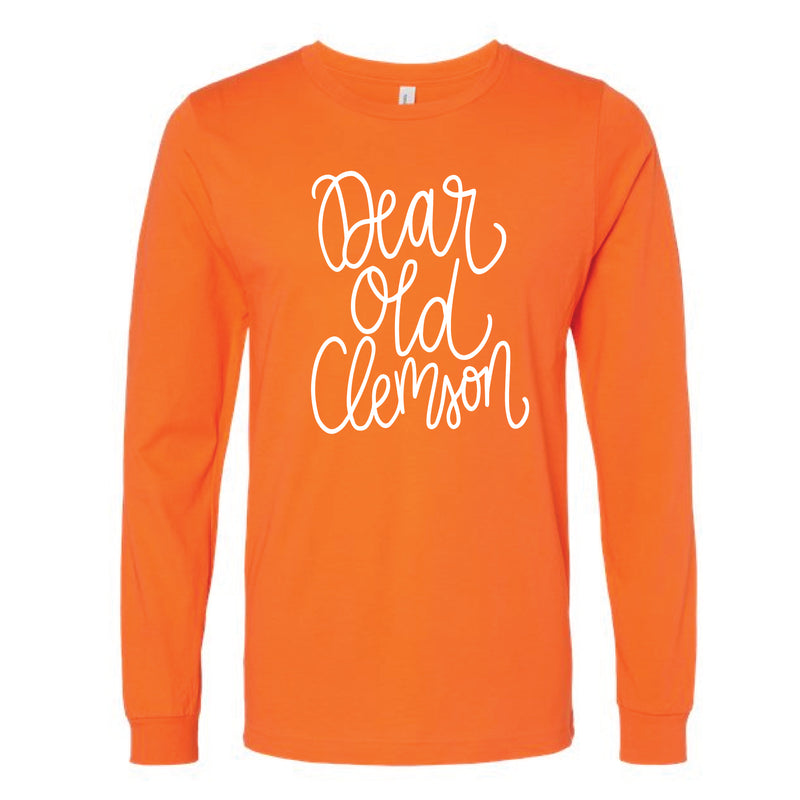 The Dear Ole Clemson Script | Orange Long Sleeve Tee