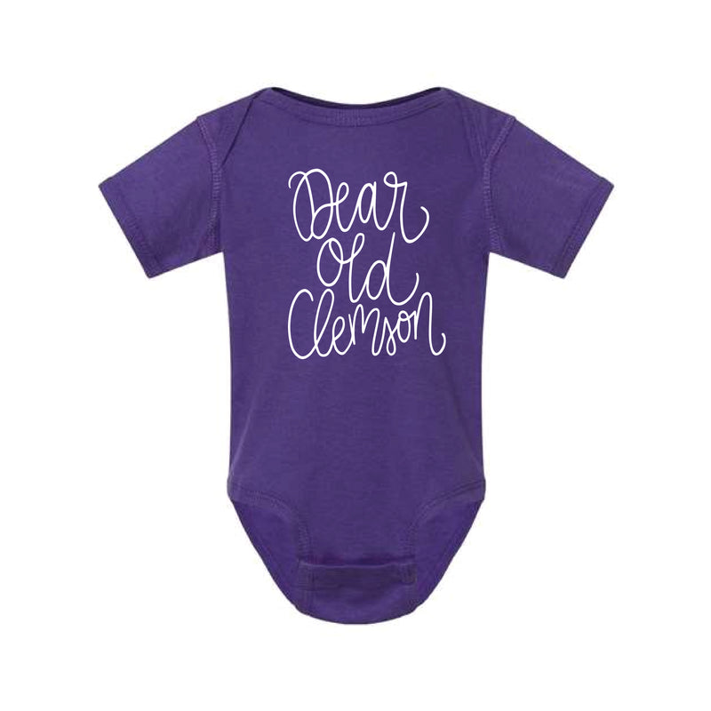 The Dear Ole Clemson Script | Baby Purple Onesie