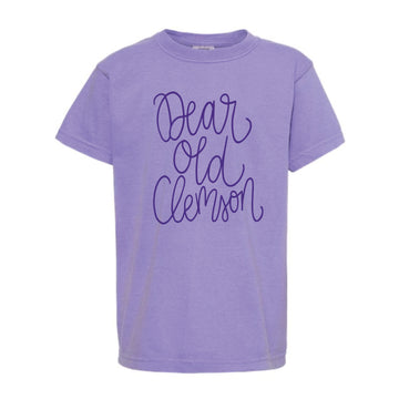 The Dear Ole Clemson Script | Youth Violet Tee