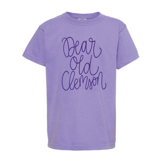The Dear Ole Clemson Script | Youth Violet Tee