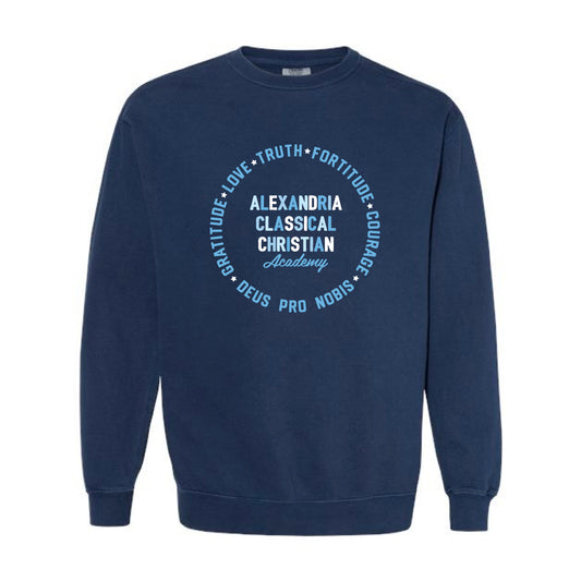 The Deus Pro Nobis Circle | Adult True Navy Sweatshirt