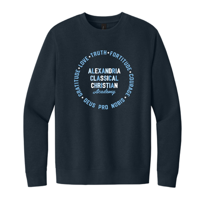 The Deus Pro Nobis Circle | Adult New Navy Fleece Crew