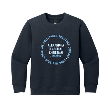 The Deus Pro Nobis Circle | Youth New Navy Fleece Crew