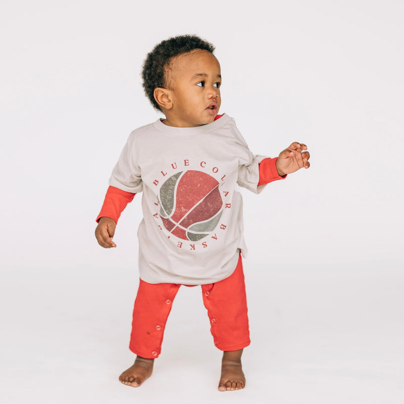The Crimson & White Basketball | Heather Dust Toddler Tee