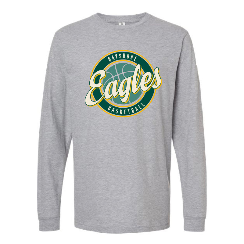 The Eagles Basketball Circle | Heather Grey Oversized Long Sleeve Tee