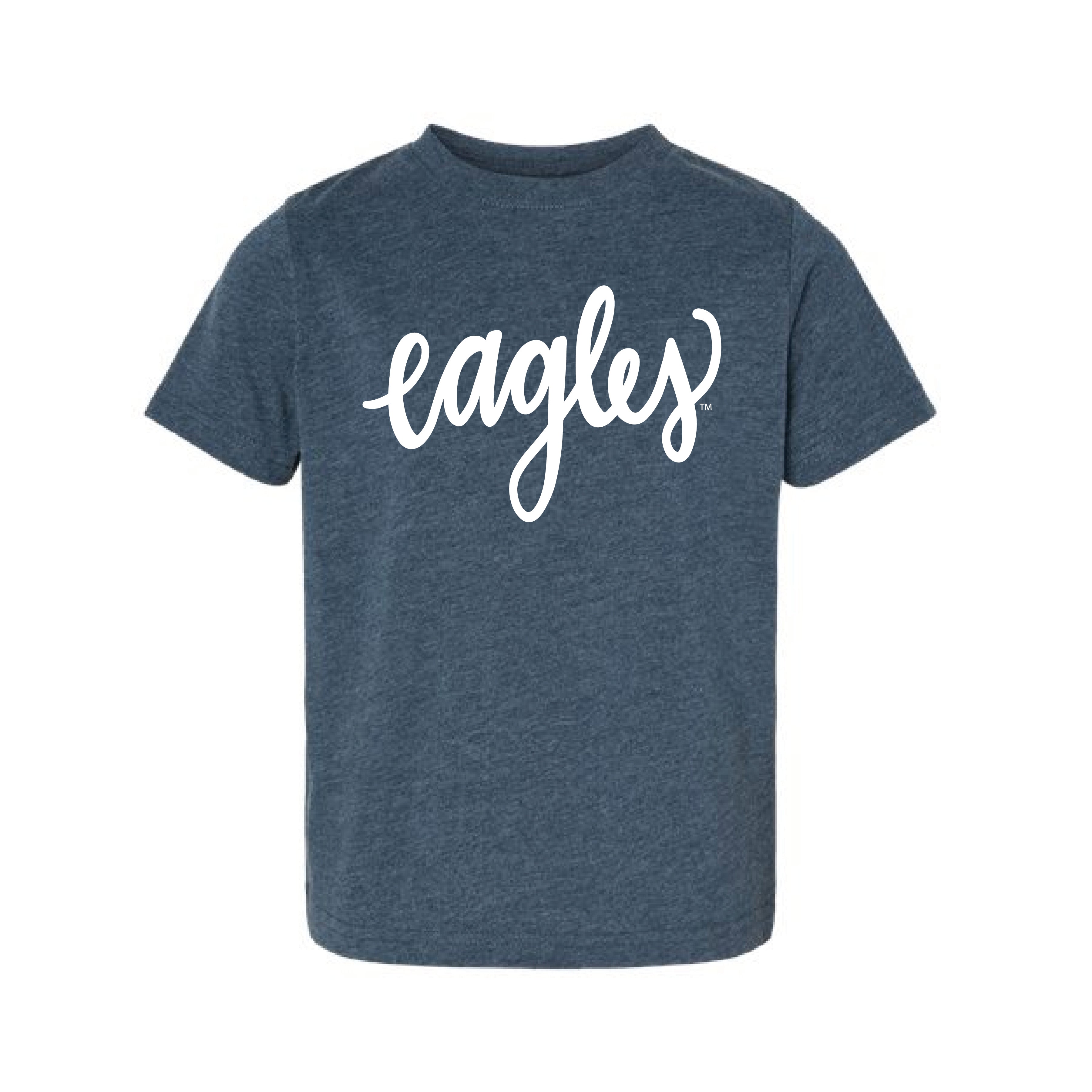 The Eagles Script | Toddler Vintage Denim Tee – Scarlet & Gold