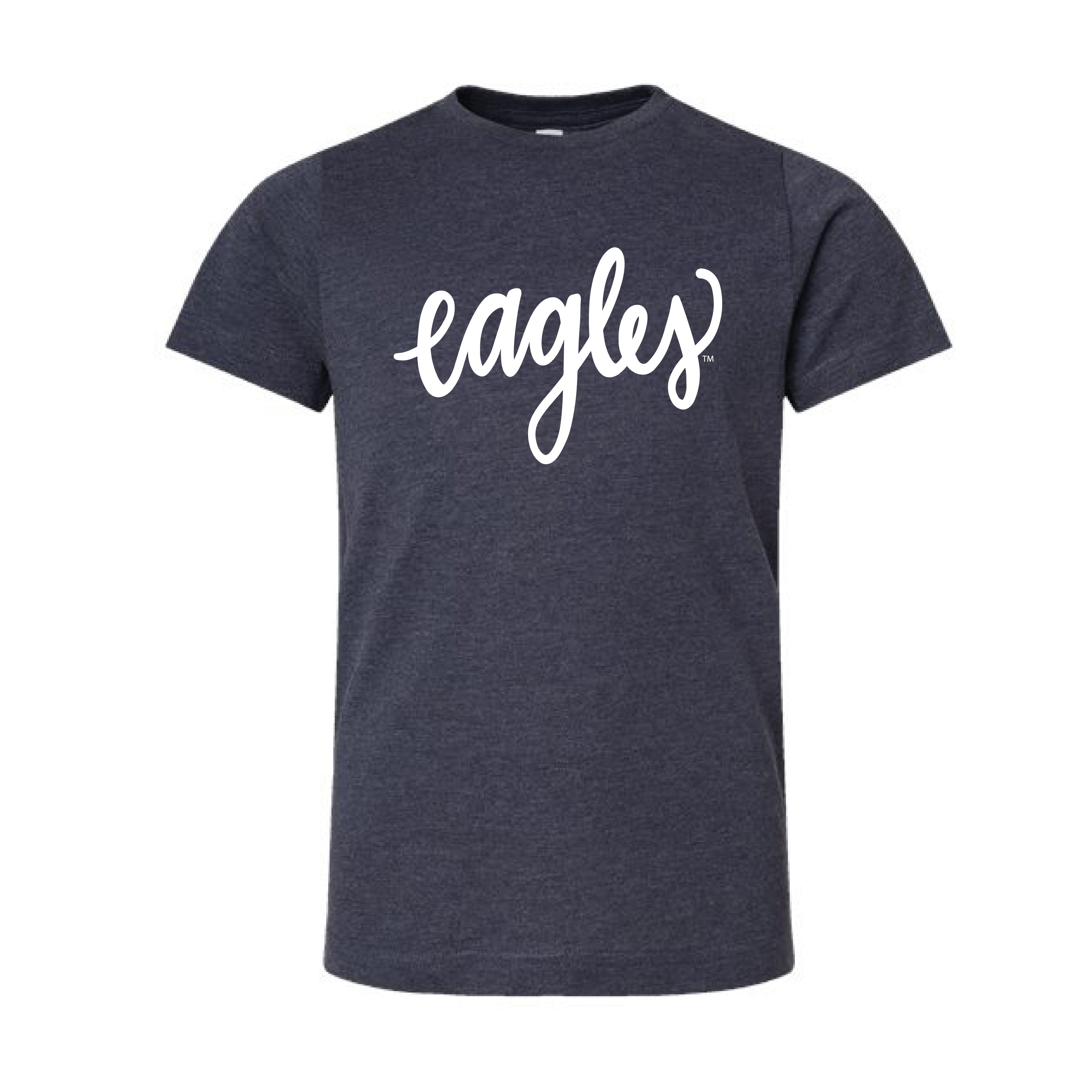 The Eagles Script | Youth Vintage Navy Tee – Scarlet & Gold