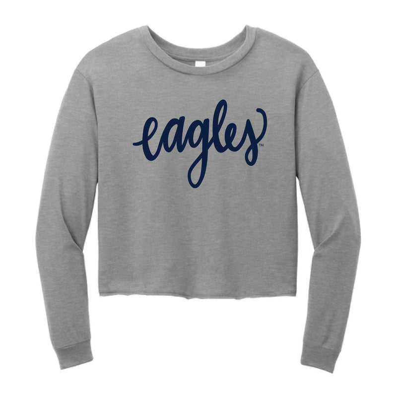 The Eagles Script | Grey Frost Long Sleeve Crop Tee