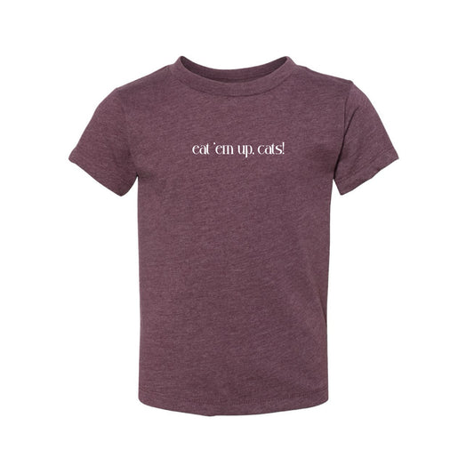 The Eat 'Em Up, Cats! | Toddler Heather Maroon Tee