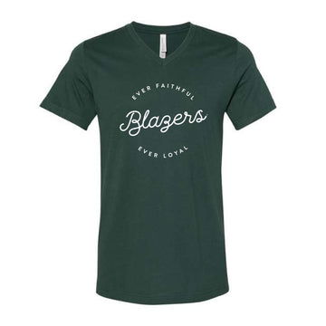 The Ever Faithful Blazer's Script | Forest V-Neck Tee