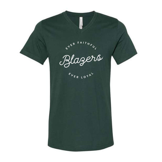 The Ever Faithful Blazer's Script | Forest V-Neck Tee