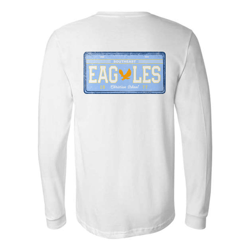 The Eagles License Plate | Adult White Long Sleeve Tee