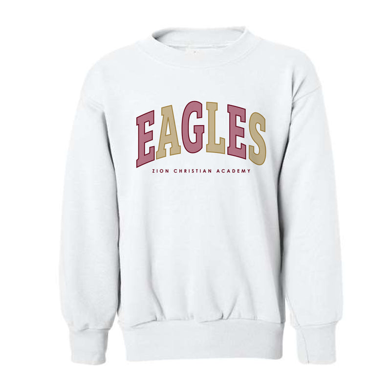 The Eagles Multi Arch | Youth White Crewneck Sweatshirt