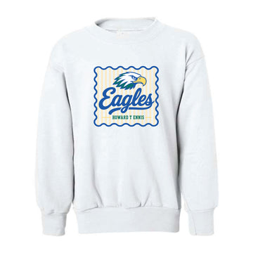The Eagles Stripes | Youth White Crewneck Sweatshirt