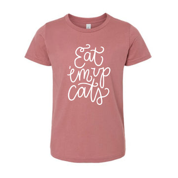 The Eat 'Em Up Cats Script | Youth Mauve Tee