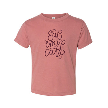 The Eat 'Em Up Cats Script | Toddler Mauve Triblend Tee