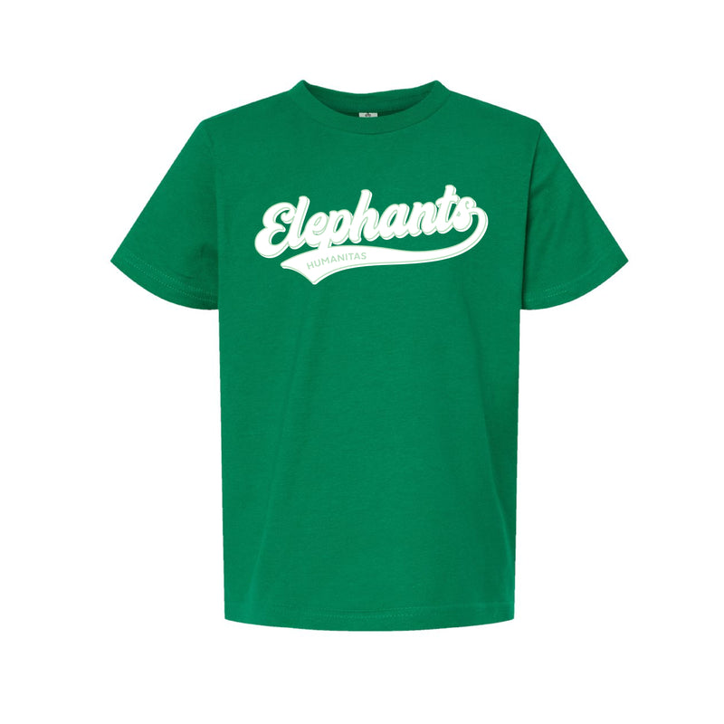 The Elephants Script | Kelly Green Oversized Youth Tee