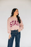 The Mallory Applique Crewneck State Applique | Blush