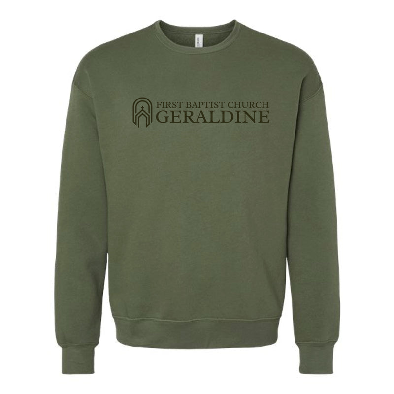 The FBC Geraldine Logo | Military Green Crewneck Sweatshirt