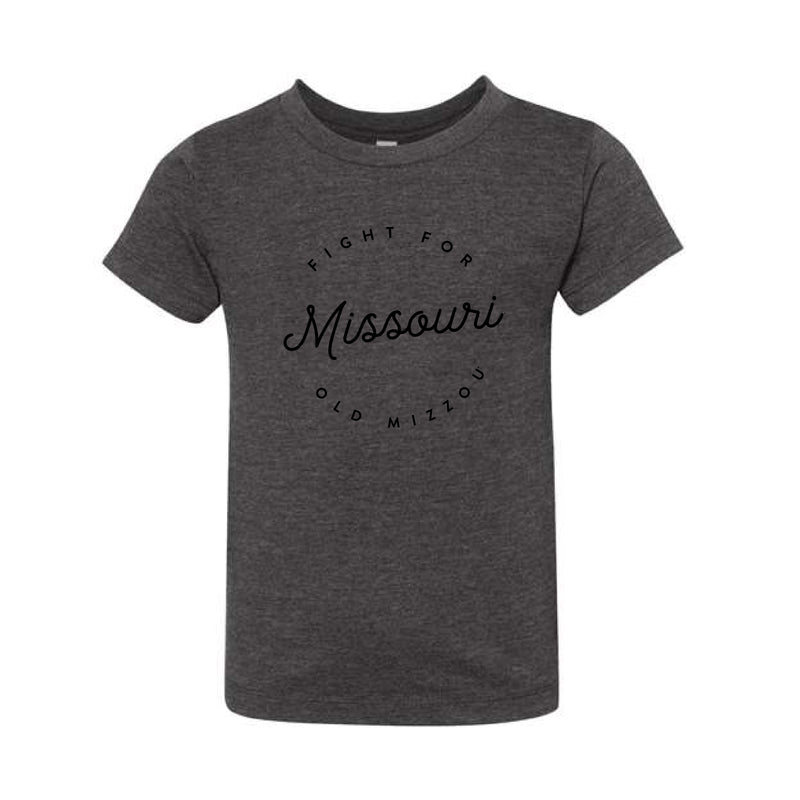 The Fight For Old Missouri Script Circle | Toddler Dark Grey Heather Tee