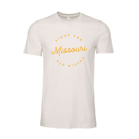 The Fight for Old Missouri Script Circle | Vintage White Tee