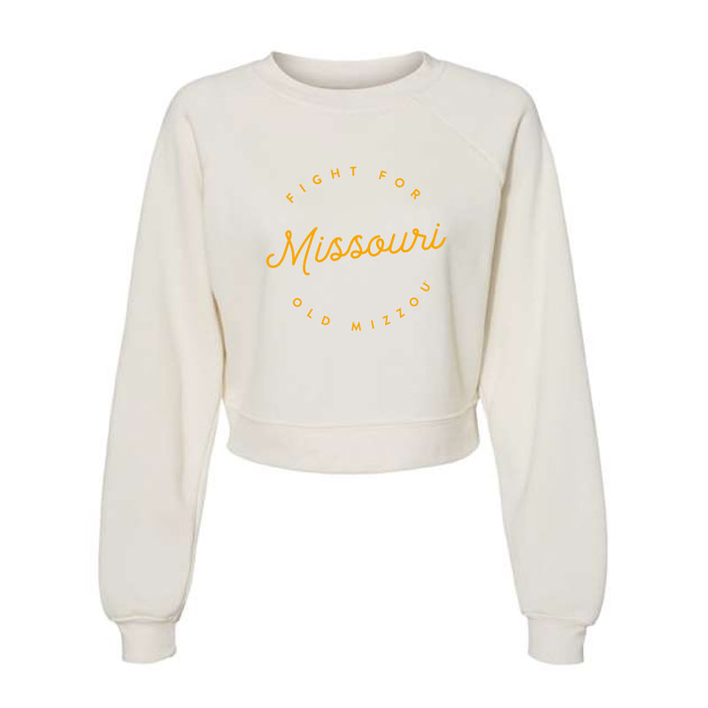 The Fight For Old Missouri Script Circle | Vintage White Sweatshirt