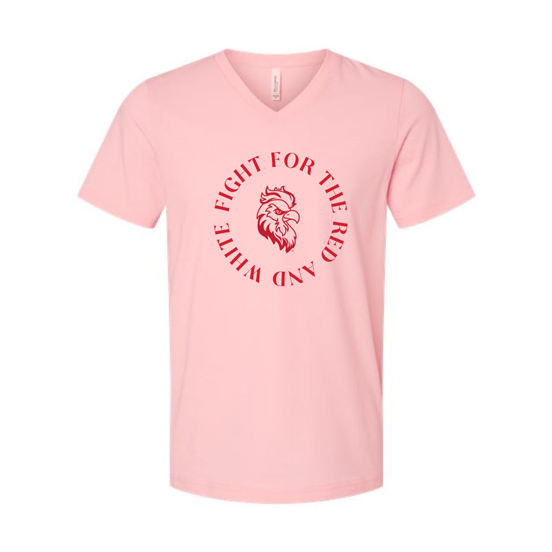 The Fight for the Red and White | Pink V-Neck Tee