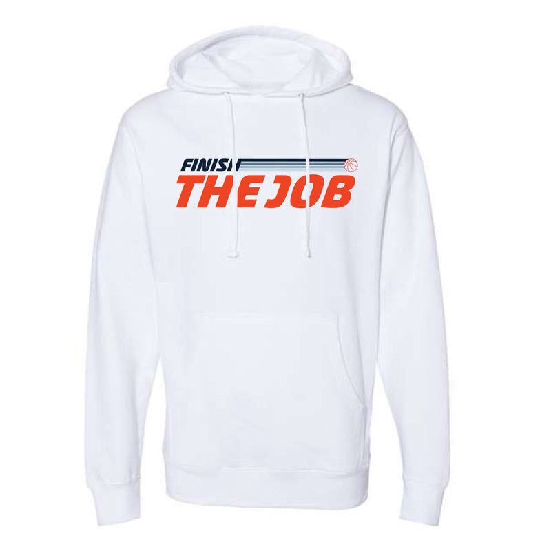 The Finish the Job | White Hooded Sweatshirt