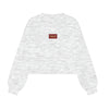 The Becca Boxy Crewneck Fear The Spear Woven Label | Ash