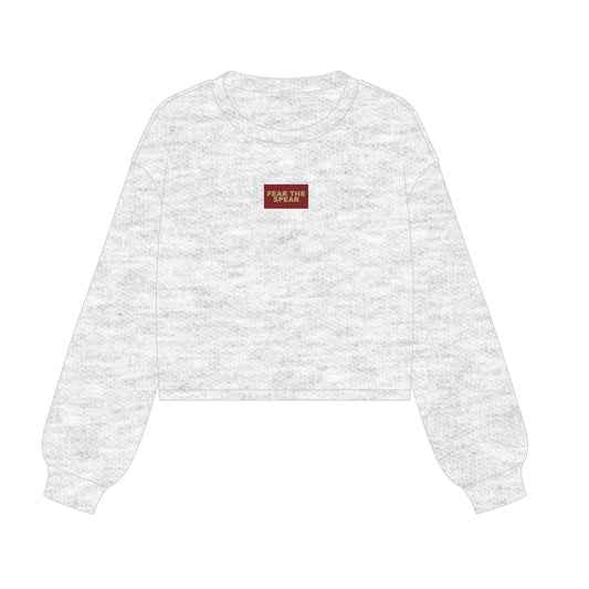 The Becca Boxy Crewneck Fear The Spear Woven Label | Ash