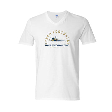 The Football Buzz | White V-Neck Tee