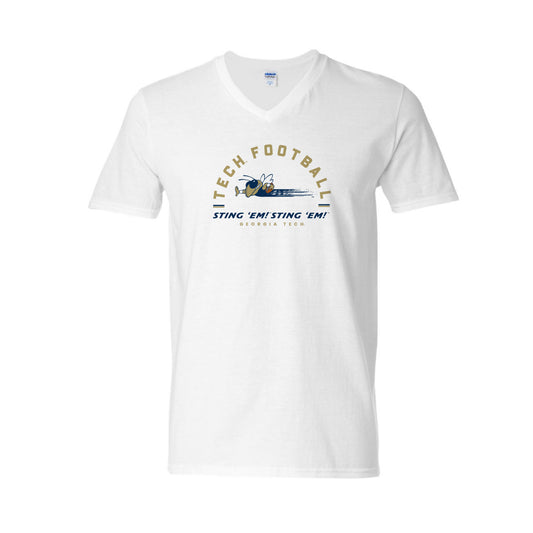 The Football Buzz | White V-Neck Tee
