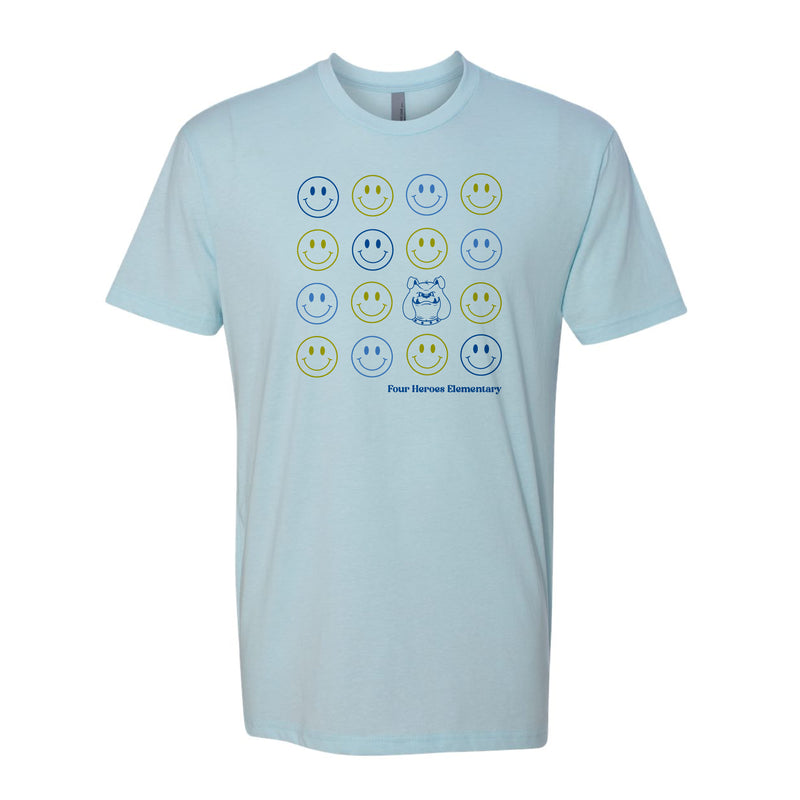 The Four Heroes Smiley | Ice Blue Tee