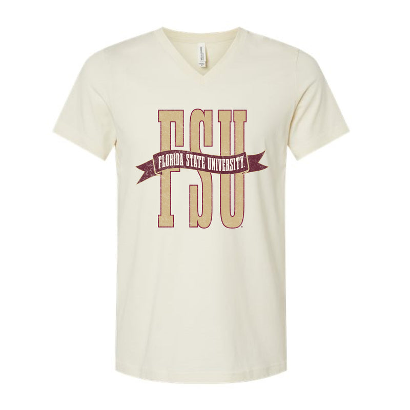 The FSU Banner | Natural V-Neck Tee