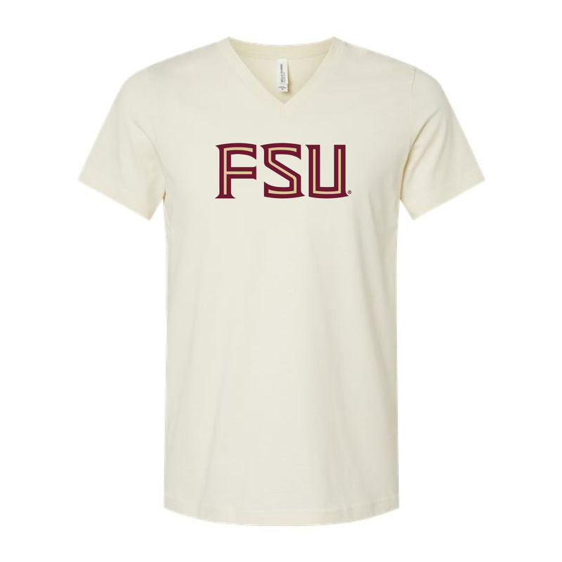 The FSU Block | Natural V-Neck Tee