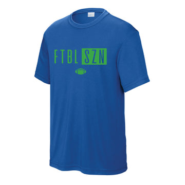 The FTBL SZN | Youth Royal Sport-Tek Tee