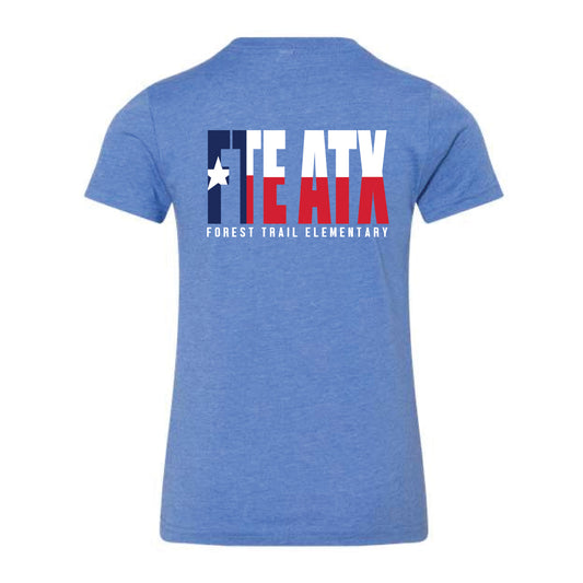 The FTE Texas | Youth Heather Columbia Blue Tee