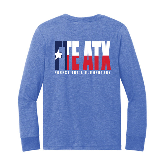 The FTE Texas | Youth Royal Frost Long Sleeve Tee